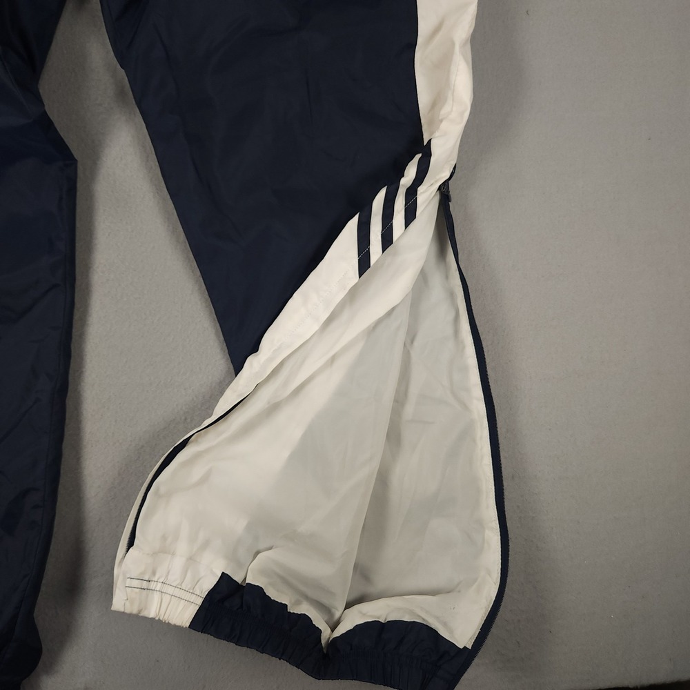Vintage 2000's Adidas Windbreaker Nylon Blue Track Pants Ankle Zip Men's Size M - Picture 11 of 14